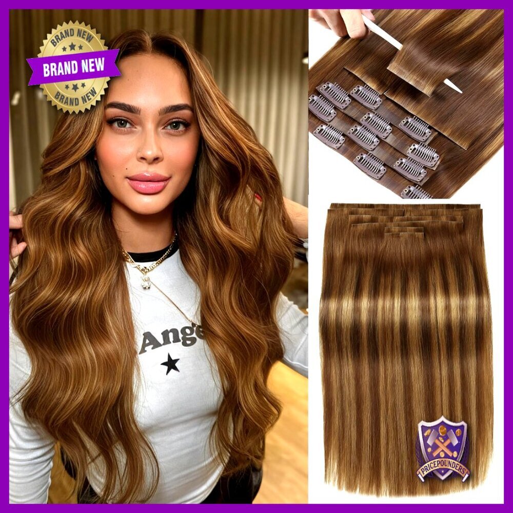 Seamless Clip In Hair Extensions Human Hair Invisible Weft Remy Silky